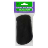 Clover Natuurlijke wol Roving: Zwart 20gm, 20