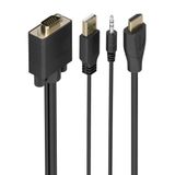 AISENS - A115-1007 SVGA+Audio vers HDMI, SVGA/M+3,5/M+USB-A/M-HDMI A/M, 1,0 m