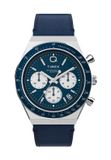 Timex Q Timex Chronograph Blauw Horloge - Heren - Roestvrij Staal & Leer - 40mm