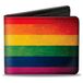 Buckle-Down Bi-Fold Portemonnee Pu Bifold Wallet - Flag Pride Distressed Rainbow Heren, Meerkleurig, 10.1 cm x 8.89 cm