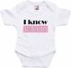Bellatio Decorations baby rompertje - meisje babyshower/kraamcadeau - wit/roze - Cute 80