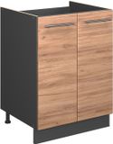 Vicco Wastafelkast Fame-Line, Goudkleurig Eiken/Antraciet, 60 cm