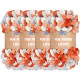 JubileeYarn Fun Finger Loops Garen - Polyester Jumbo Gewicht Loop Garen - 100g/Skein - Ares - 4 strengen