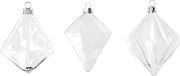 Creativ company Glazen Ornamenten - Set van 3 - Transparante Hangornamenten - Diverse Formaten - 7+7,9+8 cm Diameter