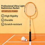 Double Fish JinQue Raquettes de badminton légères et durables Set de doubles Orange 1307 avec housse, 2 raquettes, volants non inclus
