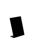 Exacompta - 1 x A6 kantelbare verticale leisteenstandaard, berichthouder, schoolbord voor restaurant, food truck, feest, bruiloft - Afmetingen 10,6 x 5,2 x 14,5 cm - Zwart