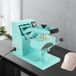 Presse à chaud pour casquettes 3,8 x 5,6 pouces, élément incurvé, conception à clapet, écran LCD numérique, minuterie et régulation de la température, bleu
