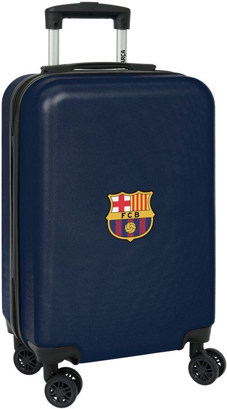 F.C. Barcelona Cabinetrolley, 50,8 cm, koffer met wielen, veiligheidsslot, lichte koffer, 34,5 x 20 x 55 cm, marineblauw/granaat, marineblauw/granaatrood., Standaard, casual