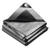 VOUNOT Afdekzeil, van polyethyleen, 240 g/m², waterdicht, zeer zwaar en duurzaam, aan beide zijden gecoat met aluminium ogen, waterdichte afdekking voor tuin, zwembad, 4 x 8 m