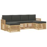 vidaXL - Buiten - bank - set - 6 - st - Wit - en - antracietkleurig - Polyester