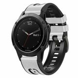 By Qubix Qubix Garmin Fenix 8 / 8 Pro 47mm Bandje - Leer & Siliconen - Wit - 22mm Quickfit
