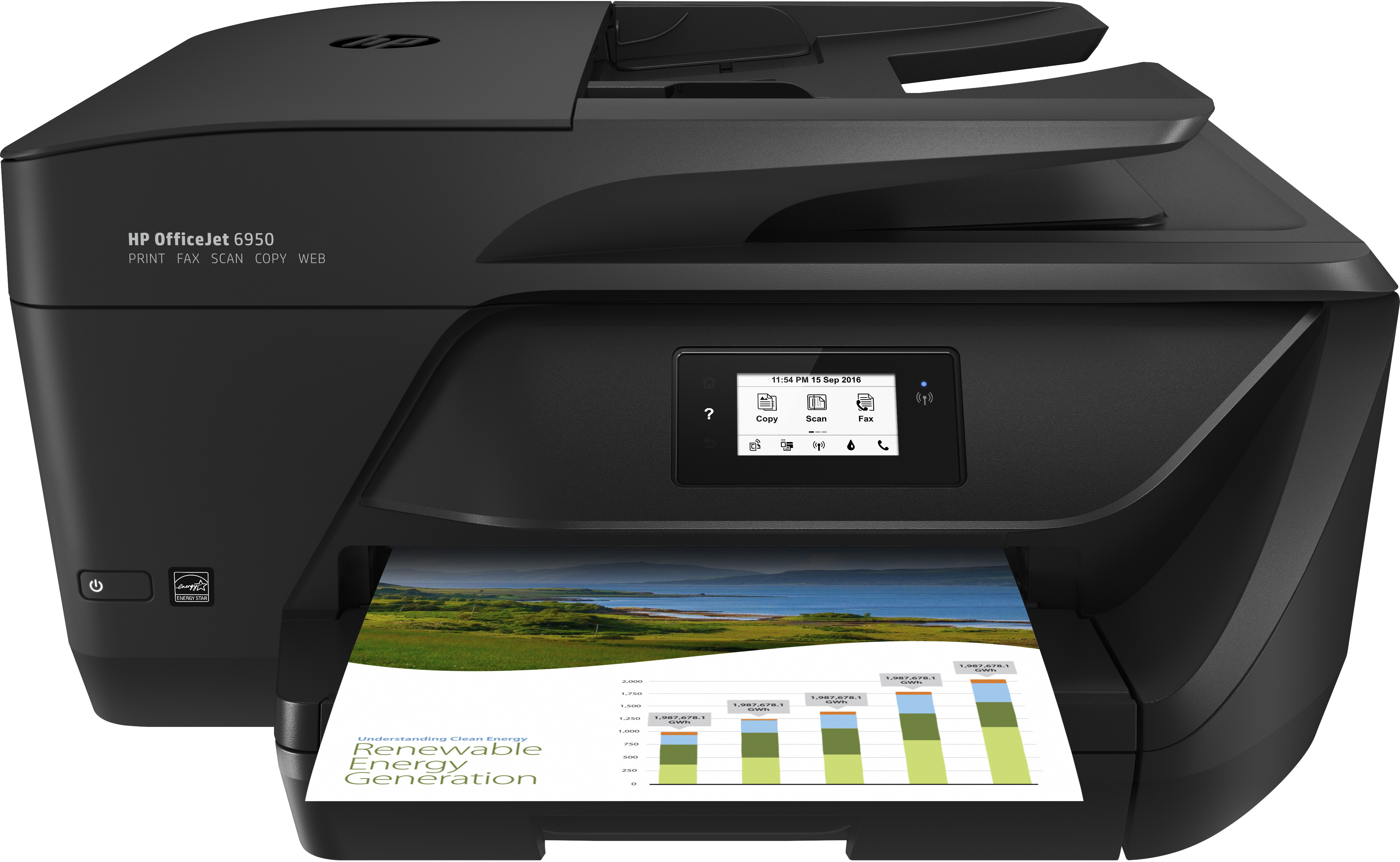 HP OfficeJet  HP OfficeJet 6950 All-in-One printer, Kleur, Printer voor Printen, kopi&#235;ren, scannen, faxen