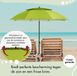 OEM Strandparasol 200 cm groen met UV-bescherming verstelbaar
