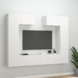 Maison Exclusive - Ensemble de meuble TV, 6 pièces, blanc, en panneau de fibres de bois