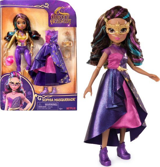 Unicorn Academy Pop Sophia Gemaskerd Bal - 24 cm - Met 9 Accessoires