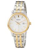 Seiko Dameshorloge kwarts roestvrij staal met roestvrijstalen band SUR410P1, zilver-goud, armband