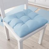 PETTI Artigiani Italiani - Zitkussen voor keukenstoel, set van 6 kussens voor keukenstoelen, van katoen met banden, lichtblauw, 100% Made in Italy