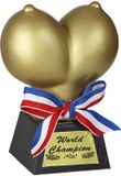 Widmann Trofee - Gouden Borsten - 13 cm - Kunststof - Fun Award - Prijs - Grappig Cadeau