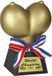 Widmann Trofee - Gouden Borsten - 13 cm - Kunststof - Fun Award - Prijs - Grappig Cadeau
