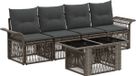 vidaXL Tuinbank Set 5 st Grijs en Donkergrijs poly rattan
