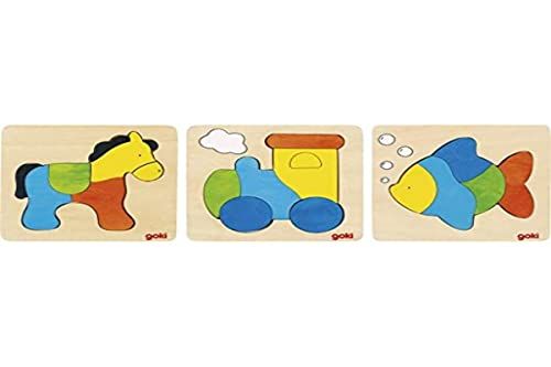 Unknown Puzzel Set Paard, Vis, Locomotief - 4013594574365