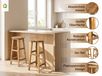 PRESTIGE HOME LIVING OUTDOOR Set de 2 tabourets de bar en acacia massif, env. 34 x 34 x 76 cm, marron