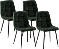 CLP Set van 4 Eetkamerstoelen Tilde - Fluweel/groen