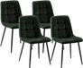 CLP Set van 4 Eetkamerstoelen Tilde - Fluweel/groen