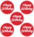 Bellatio Decorations Bierviltjes/onderzetters Happy Birthday - 40x stuks - rood - D10 cm