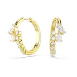 Swarovski Mesmera Creolen, Gemengde Slijpsels, Wit, 18 Karaat Gouden Afwerking