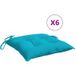 Coussins de chaise lot de 6, coussins d'extérieur turquoise 50x50x7 cm tissu Oxford CFW335400