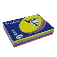 Clairefontaine multipack intens geel/groen/oranje/blauw/roze 160 grams (5x 50 vel)
