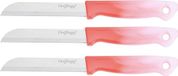 3 couteaux de cuisine, 18 cm de long, avec manche ergonomique - polyvalent et facile d'entretien. Rouge