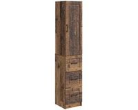 vidaXL Kast - Set - 2 st - 33 x 34,5 x 87 cm - Bewerkt hout - Oud hout