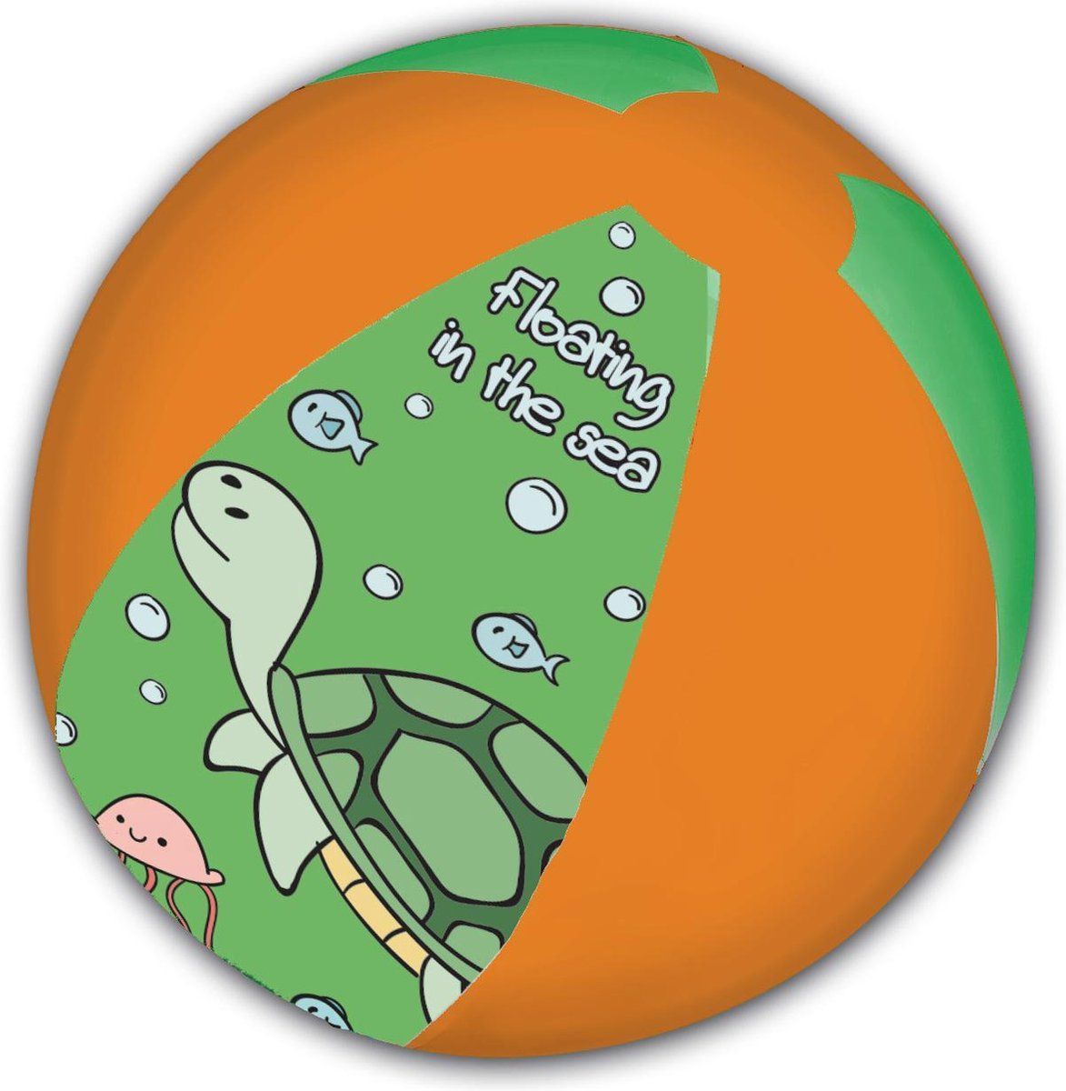 arditex Strandbal Turtle Junior 45 Cm Groen/oranje