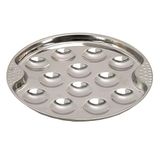 COOK CONCEPT, KU6712, Elegant stainless steel plate for 12 snails, ideal for convivial dinners, easy to clean and heat resistant, size 12, silver color