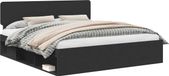 vidaXL Bedframe with Headboard Black 200 x 200 cm Solid Pine Wood