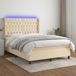 Maison Exclusive - Boxspringbed met matras en LED-verlichting, crème kleur, 140x190 cm, gestoffeerd