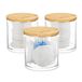 Relaxdays Opbergdozen voor wattenstaafjes van acryl en bamboe, transparant, 3 stuks