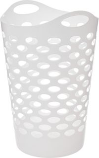 5five Flexibele wasmand/opbergmand - rond - wit - 75 liter - D41 x H66 cm