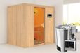 Karibu Fanja Sauna porte en verre bronze poêle bio 3,6 kW commande externe