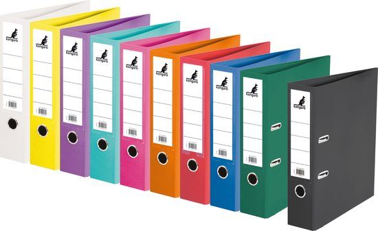 Kangaro Ordner - A4 - 2-rings - 75mm - 10 stuks assorti kleuren - K-3000P10