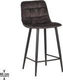 LABEL51 Jelt Barkruk - Antraciet - Velvet - Laag