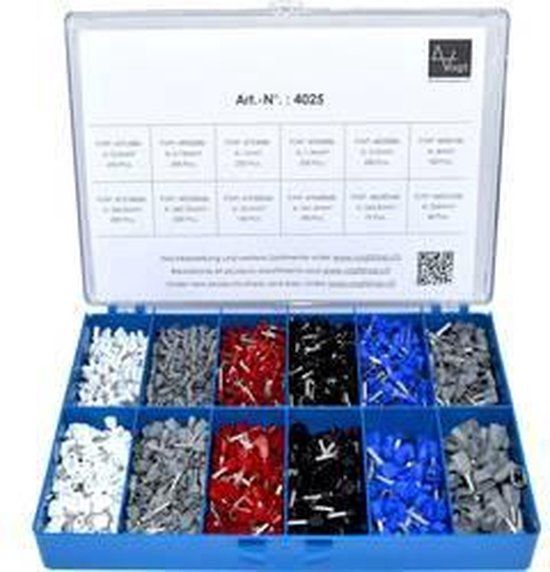Vogt Verbindungstechnik Vogt 4025 Assortiment adereindhulzen - Wit, Grijs, Rood, Zwart, Blauw 2065 stuk(s)