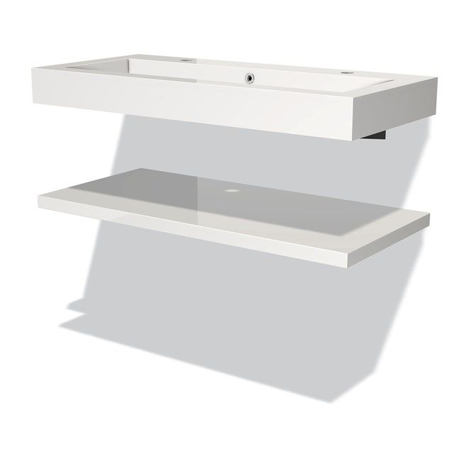 Maxaro Badkamermeubel 100 cm Modulo Hoogglans Wit 1 Wastafelblad Mineraalmarmer