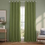 HPD Half Price Drapes Doorvoertule linnen gordijnen 96 inch lange kamer verduisterende gordijnen voor slaapkamer en woonkamer (1 paneel), 50W x 96L, Toscane groen