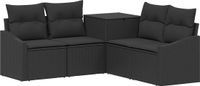 vidaXL Bankstel 2 zitplaatsen Zwart Polyrattan en Staal