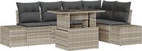 vidaXL Tuinbank Set Lichtgrijs Polyrattan 3-zits Hoek loungeset