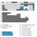 Keychron Cherry Profile Double - Shot PBT Full Set Keycaps - Grey, White, and Blue
