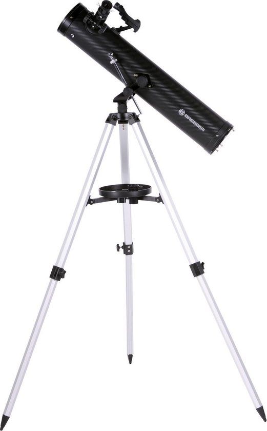 Bresser Venus 76/700 AZ Telescope - Reflector, Azimuthal Mount, with Sun Filter & Smartphone Adapter